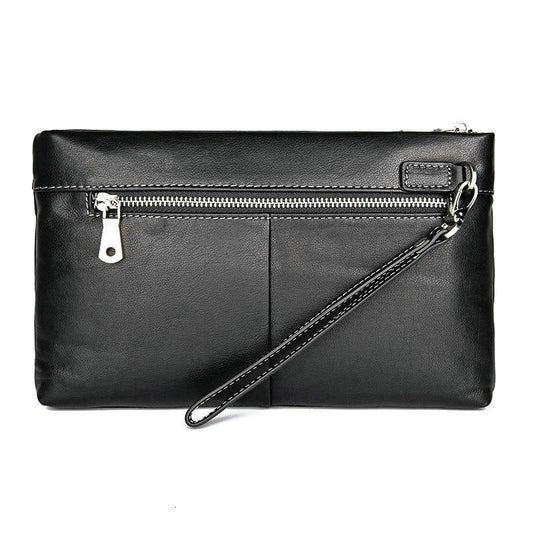 Long Portefeuille Homme en Vrai Cuir Noir